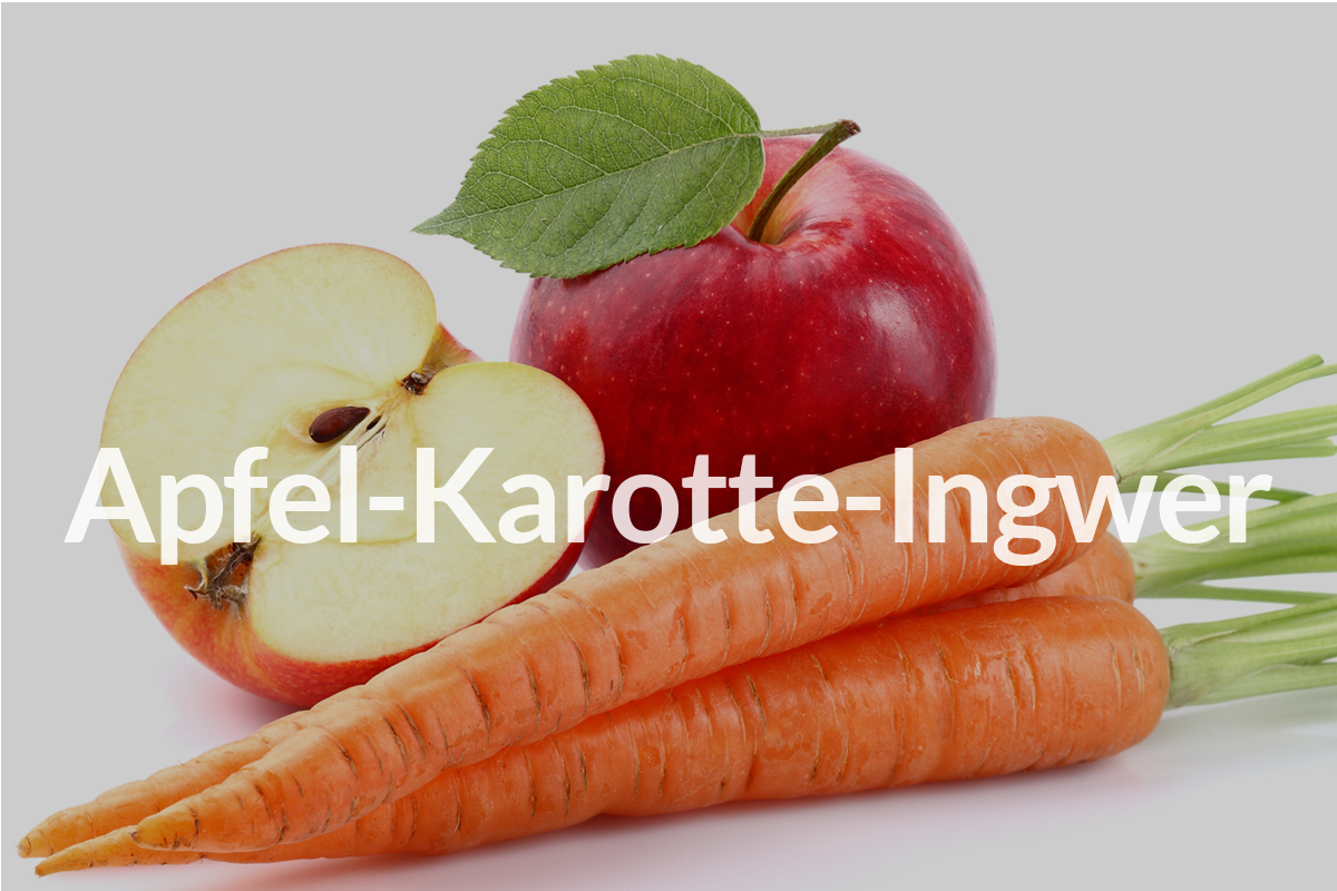Apfel Karotten und Ingwer für Saft Catering