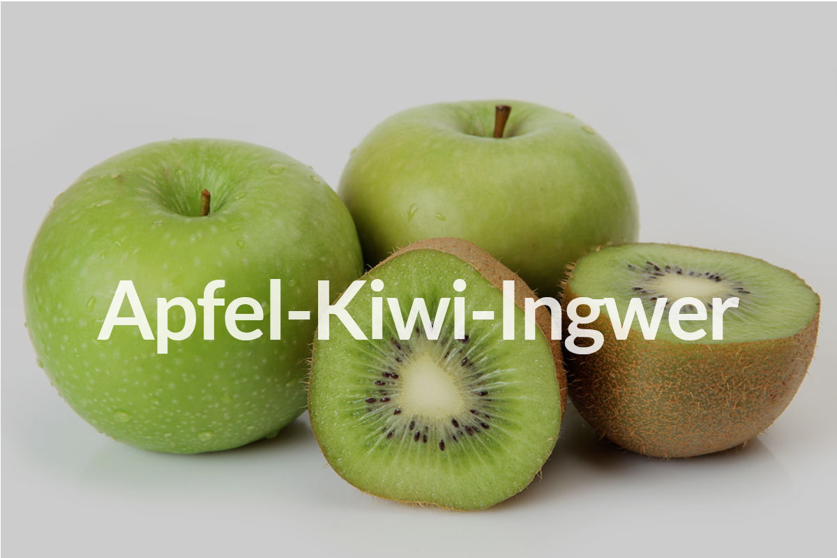 Apfel Kiwi und Ingwer für Saft Catering