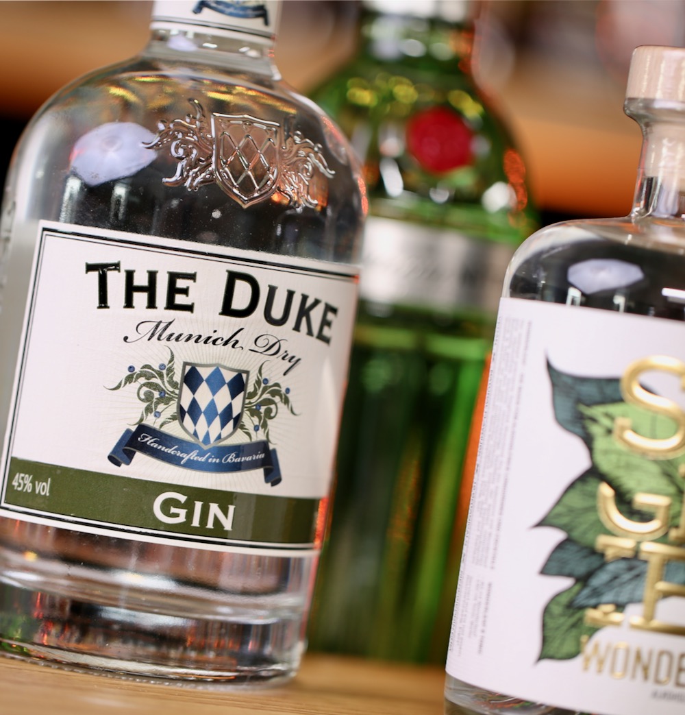 Flasche mit The Duke Gin für Gin Tasting Event